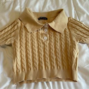 Shein collared knit style crop top